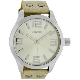 OOZOO Timepieces 45mm Stone Grey Leather Strap C1056